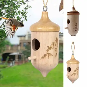 יצירתי עץ יונק הדבש הבית קיר רכוב תלוי ציפור בית עבור גן Decors דרור קינון חיצונית ציפורים תיבת עץ