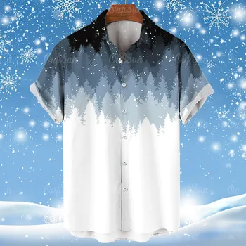 2024 אופנה גברים חולצות הדפסת 3d שרוול קצר מקרית דש החולצה חג בגדי גברים ההגירה מגמה חולצת הוואי גברים קיץ