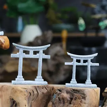 אקווריום קישוט אקווריום קישוט יפני שינטו טוריי השער קישוטים לאקווריום מיניאטורי מקדש מודלים נופים