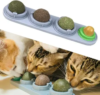 קיר מחמד חתול החתול ללעוס אכיל נפית החתולים בטוח צעצועי קטניפ חתלתול ללקק את הביצים בריא צעצועים צעצועי חתולים חתול צעצוע Silvervine הכדור