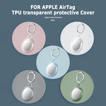 נרתיק מגן עור כיסוי עבור Apple Airtag איתור שרוול סיליקון טבעת מתכת אבזם עור רך Shell עבור אפל Airtag