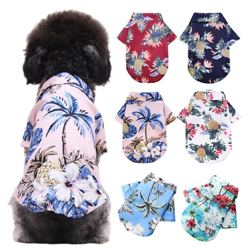 החוף הוואי סגנון הכלב חולצות דק לנשימה קיץ כלב בגדים עבור כלבים קטנים גור חתול מחמד האפוד ' יוואווה כלבי יורקשייר טרייר פודל