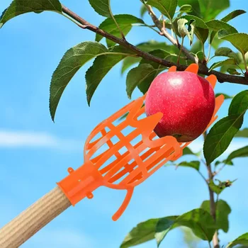 נייד פירות תופס גן בחירת מכשיר לקטיף תפוחים אפרסק הדרים, אגס פירות בורר הראש עמוק סל כלי גינה