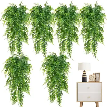 מזויף גפנים צמחים מלאכותיים לקישוט מזויף עלים ירוקים אייבי תלוי גפנים רב תכליתי, בית הגן מטבח קישוט החדר