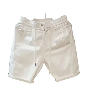 2023 הקיץ של גברים ברחוב בגדים קוריאה מהדורת אופנה לבן מוצק צבע מכנסיים קצרים Harajuku בגדים מזדמנים ספורט מכנסיים