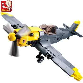 289PCS WW2 חיל האוויר BF-109 לוחם אבני הבניין סטים צבאי המטוס מודל לבנים דמויות צעצועים חינוכיים לילדים